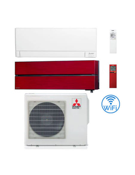 Climatizzatore Condizionatore Mitsubishi MSZ-AY + Kirigamine Style Rosso Wifi R32 Dual Split Inverter 9000 + 12000 BTU con U....