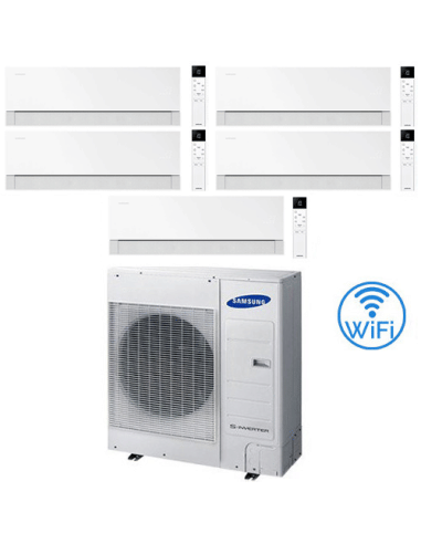 Climatizzatore Condizionatore Samsung WINDFREE PREMIÈRE Essential White Wifi Penta Split R32 Inverter 9000 + 12000 + 12000 + ...