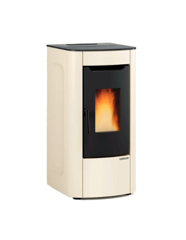 Stufa a Pellet 7 kW ventilata SABRY AD Nordica Extraflame colore Avorio - Climaway