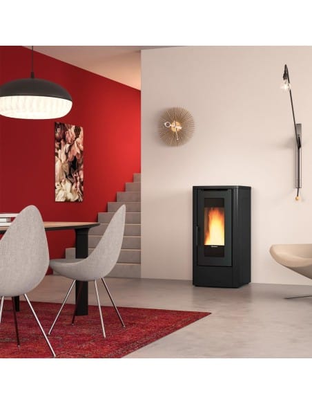 Stufa a Pellet 10 kW ventilata DAHIANA 5.0 Nordica Extraflame colore Nero - Climaway