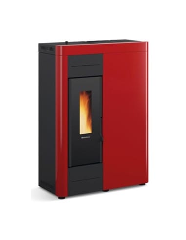 Termostufa a Pellet 14,5 kW ermetica VIRNA IDRO Nordica Extraflame colore Bordeaux - Climaway