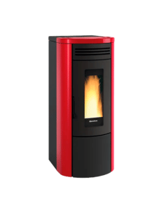Termostufa a Pellet 16 kW ermetica ventilata COSTANZA IDRO 5.0 Nordica Extraflame colore Bordeaux - Climaway