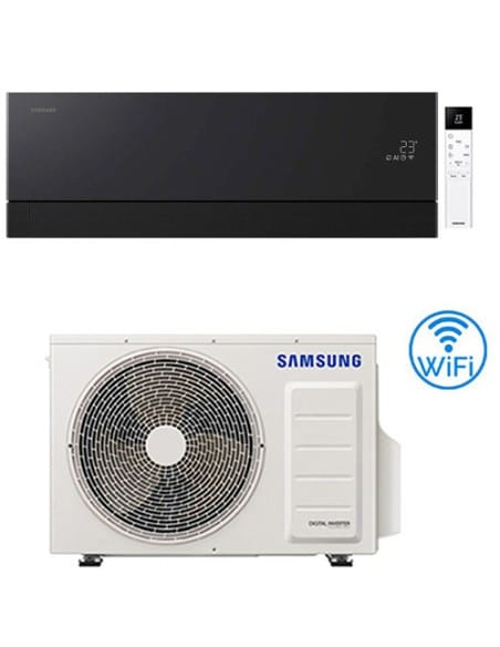 Climatizzatore Condizionatore Samsung WINDFREE PREMIÈRE Soapstone Charcoal Wifi 7000 BTU AR70H07C1ABNEU INVERTER classe A+++/...