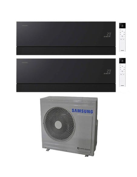 Climatizzatore Condizionatore Samsung WINDFREE PREMIÈRE Soapstone Charcoal Wifi Dual Split R32 Inverter 12000 + 12000 BTU con...