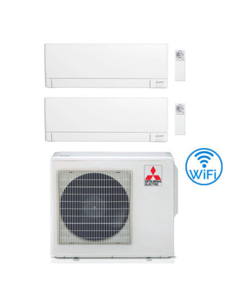 Climatizzatore Condizionatore Mitsubishi MSZ-AY Wifi R32 Dual Split Inverter 9000 + 15000 BTU con U.E. MXZ-3F68VF Classe A++/...