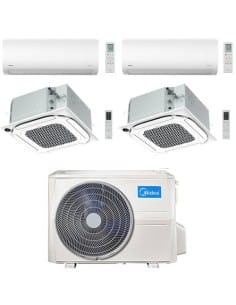 Climatizzatore Condizionatore Midea Xtreme WiFi + Cassetta 4 vie compatta R32 Quadri Split 9000 + 9000 +18000 + 18000 BTU con... 2
