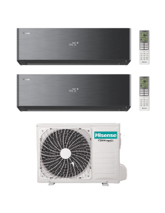 Climatizzatore Condizionatore Hisense Energy Pro X BLACK Wifi R32 Dual Split Inverter 12000 + 18000 BTU con U.E. 4AMW81U4RJC ... 2