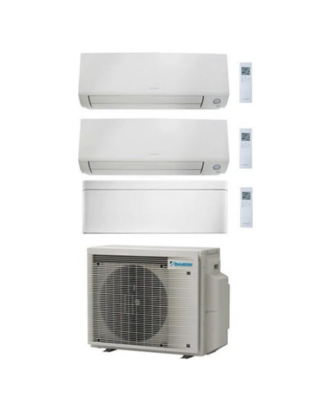 Climatizzatore GARANZIA ITALIA Daikin Perfera All Seasons + Stylish Bianco Wifi Trial Split Inverter 7000 + 7000 + 12000 BTU ...