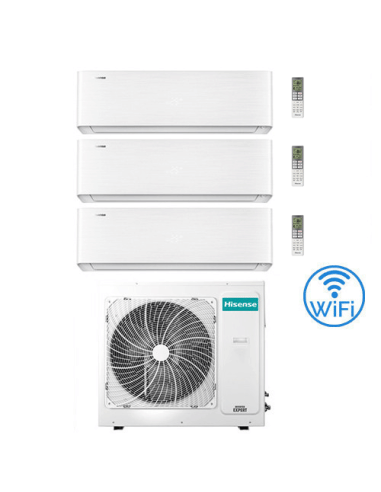 Climatizzatore Condizionatore Hisense Energy Pro X Wifi R32 Trial Split Inverter 9000 + 9000 + 12000 BTU con U.E. 4AMW81U4RJC...