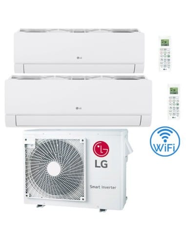 Climatizzatore Condizionatore LG Dualcool Libero Smart R32 Wifi Dual Split Dual Inverter 9000 + 18000 BTU con U.E. MU3R19 Cla...
