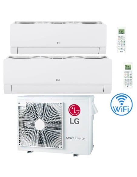Climatizzatore Condizionatore LG Dualcool Libero Smart R32 Wifi Dual Split Dual Inverter 9000 + 18000 BTU con U.E. MU3R19 Cla...