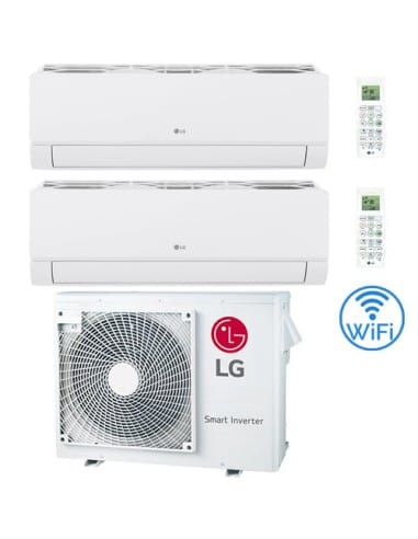 Climatizzatore Condizionatore LG Dualcool Libero Smart R32 Wifi Dual Split Dual Inverter 12000 + 12000 BTU con U.E. MU3R19 Cl...