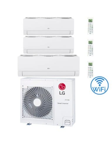 Climatizzatore Condizionatore LG Dualcool Libero Smart R32 Wifi Trial Split Dual Inverter 9000 + 9000 + 18000 BTU con U.E. MU...