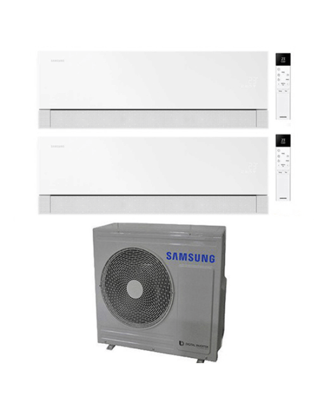 Climatizzatore Condizionatore Samsung WINDFREE PREMIÈRE PLUS Essential White Wifi Dual Split R32 Inverter 12000 + 12000 BTU c...