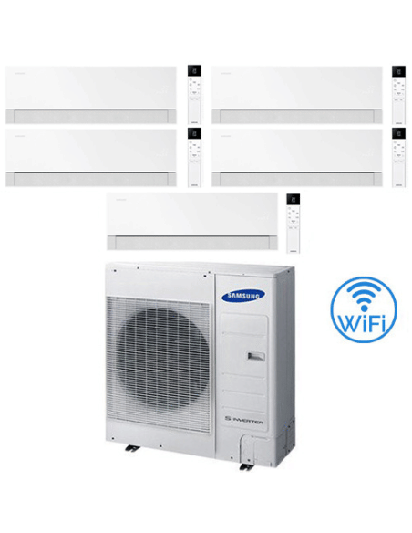 Climatizzatore Condizionatore Samsung WINDFREE PREMIÈRE PLUS Essential White Wifi Penta Split R32 Inverter 7000 + 9000 + 9000...