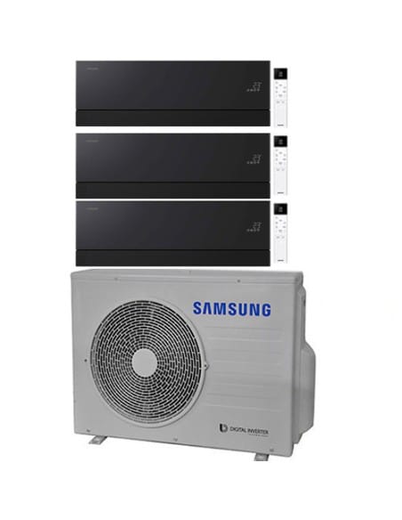 Climatizzatore Condizionatore Samsung WINDFREE PREMIÈRE PLUS Soapstone Charcoal Wifi Trial Split R32 Inverter 9000 + 9000 + 1...