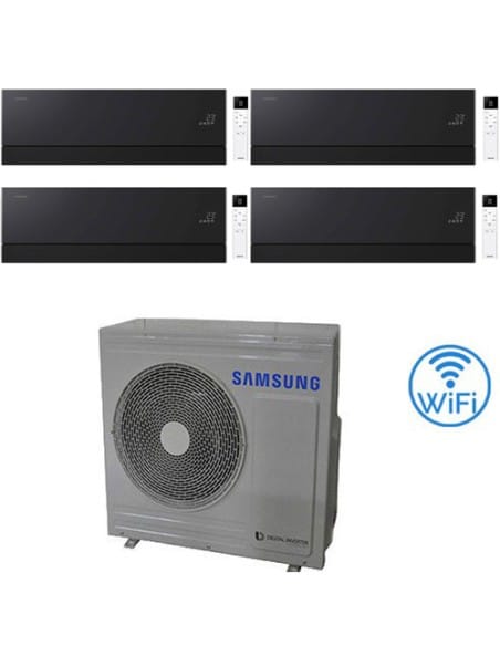 Climatizzatore Condizionatore Samsung WINDFREE PREMIÈRE PLUS Soapstone Charcoal Wifi Quadri Split R32 Inverter 9000 + 9000 + ...