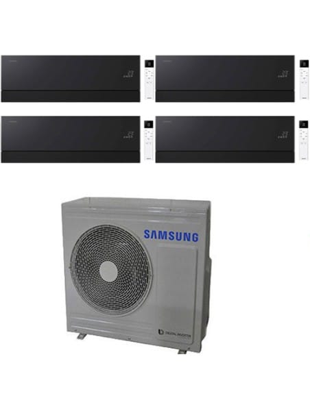 Climatizzatore Condizionatore Samsung WINDFREE PREMIÈRE PLUS Soapstone Charcoal Wifi Quadri Split R32 Inverter 9000 + 9000 + ...