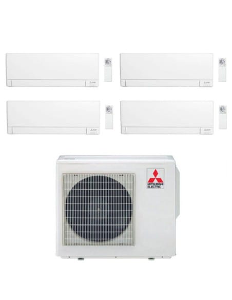 Climatizzatore Condizionatore Mitsubishi MSZ-AY Wifi R32 Quadri Split Inverter 9000 + 9000 + 9000 + 18000 BTU con U.E. MXZ-4F...