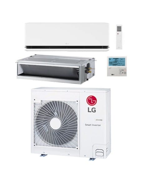 Climatizzatore Condizionatore LG Dualcool DELUXE + Canalizzato R32 Dual Split Inverter 9000 + 24000 BTU con U.E. MU5R30 NOVIT...