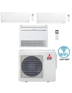 Climatizzatore Condizionatore Mitsubishi R32 Trial Split Inverter 9000 MSZ-AY Wifi + 9000 MSZ-AY Wifi + 9000 MFZ-KT25VG BTU c...