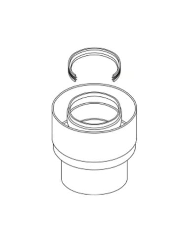 Adattatore scarico fumi da Ø60/100 mm a Ø80/125 mm per caldaia Rinnai Zen cod. FOT-HX060-A15 - Climaway