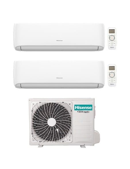 Climatizzatore Condizionatore Hisense New Comfort con Wifi R32 Dual Split Inverter 7000 + 9000 BTU con U.E. 2AMW52U4RXC Class...