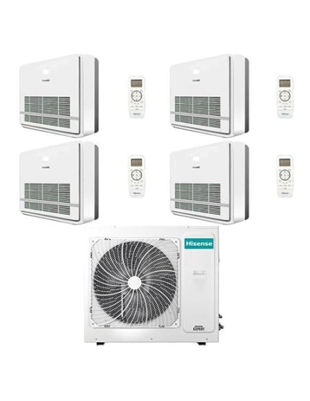 Climatizzatore Condizionatore Hisense Console Serie Turbo R32 Quadri Split Inverter 9000 + 9000 + 9000 + 9000 BTU con U.E. 5A...
