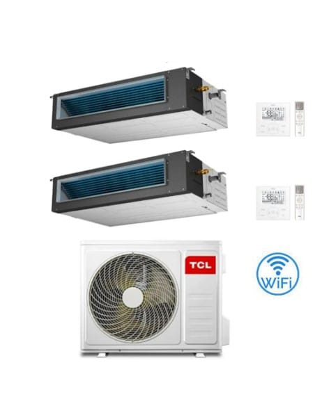 Climatizzatore Condizionatore TCL Canalizzato Wi-Fi R32 Dual Split Inverter 12000 + 12000 BTU con U.E. MT2730 Classe A++/A+ N...