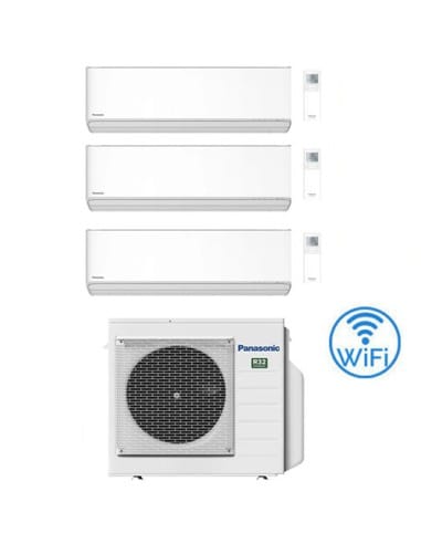 Climatizzatore Condizionatore Panasonic Serie Etherea Bianco Opaco Wifi R32 Trial Split Inverter 7000 + 12000 + 12000 BTU con...