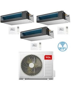 Climatizzatore Condizionatore TCL Canalizzato Wi-Fi R32 Trial Split Inverter 9000 + 9000 + 18000 BTU con U.E. MT3240 Classe A...