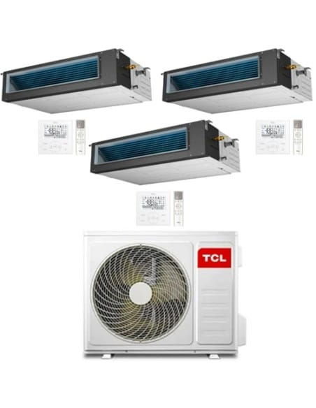 Climatizzatore Condizionatore TCL Canalizzato Wi-Fi R32 Trial Split Inverter 9000 + 9000 + 18000 BTU con U.E. MT4250 Classe A...