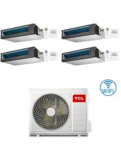 Climatizzatore Condizionatore TCL Canalizzato Wi-Fi R32 Quadri Split Inverter 9000 + 9000 + 9000 + 12000 BTU con U.E. MT3240 ...