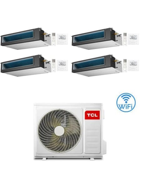 Climatizzatore Condizionatore TCL Canalizzato Wi-Fi R32 Quadri Split Inverter 9000 + 12000 + 12000 + 18000 BTU con U.E. MT425...