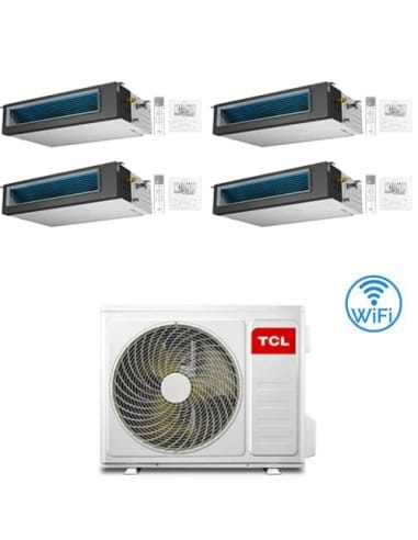 Climatizzatore Condizionatore TCL Canalizzato Wi-Fi R32 Quadri Split Inverter 9000 + 12000 + 18000 + 18000 BTU con U.E. MT425...