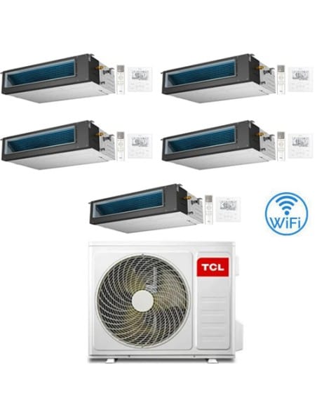 Climatizzatore Condizionatore TCL Canalizzato Wi-Fi R32 Penta Split Inverter 9000 + 9000 + 12000 + 12000 + 12000 BTU con U.E....