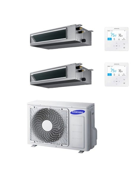 Climatizzatore Condizionatore Samsung Canalizzabile a bassa prevalenza Dual split Inverter R32 9000 + 12000 BTU AJ040TXJ2KG/E...