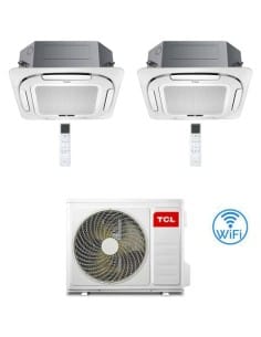 Climatizzatore Condizionatore TCL Cassetta 4 Vie Compact Wi-Fi R32 Dual Split Inverter 12000 + 12000 BTU con U.E. MT2730 Clas...
