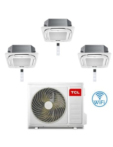 Climatizzatore Condizionatore TCL Cassetta 4 Vie Compact Wi-Fi R32 Trial Split Inverter 9000 + 9000 + 12000 BTU con U.E. MT27...