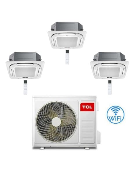 Climatizzatore Condizionatore TCL Cassetta 4 Vie Compact Wi-Fi R32 Trial Split Inverter 9000 + 9000 + 12000 BTU con U.E. MT27...