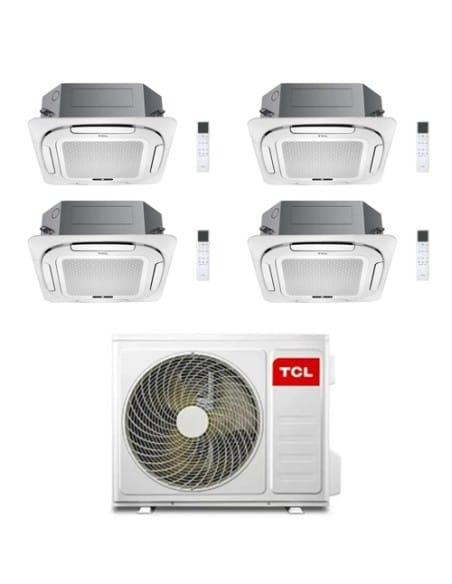 Climatizzatore Condizionatore TCL Cassetta 4 Vie Compact Wi-Fi R32 Quadri Split Inverter 12000 + 12000 + 12000 + 12000 BTU co...