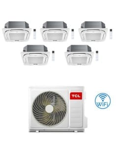 Climatizzatore Condizionatore TCL Cassetta 4 Vie Compact Wi-Fi R32 Penta Split Inverter 9000 + 9000 + 9000 + 9000 + 9000 BTU ...