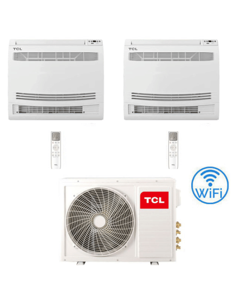 Climatizzatore Condizionatore TCL Console Pavimento Wi-Fi R32 Dual Split Inverter 9000 + 9000 BTU con U.E. MT2730 NOVITÁ Clas...