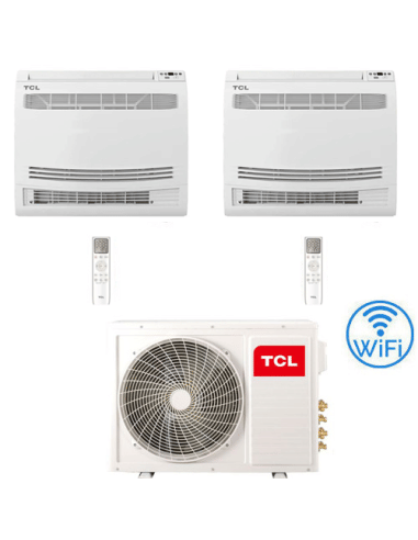 Climatizzatore Condizionatore TCL Console Pavimento Wi-Fi R32 Dual Split Inverter 12000 + 12000 BTU con U.E. MT1821 NOVITÁ Cl...