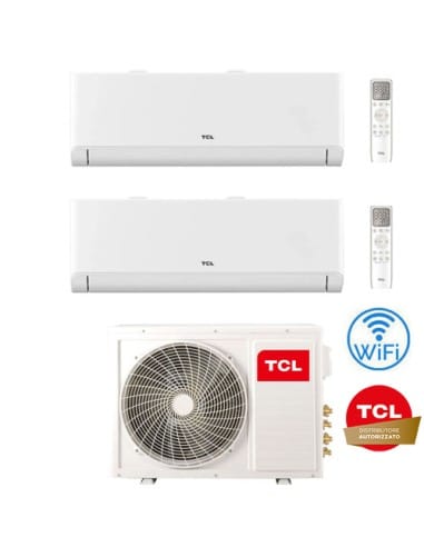 Climatizzatore Condizionatore TCL BreezeIN serie P5 Wifi R32 Dual Split Inverter 7000 + 9000 BTU con U.E. MT1420 Classe A++/A...
