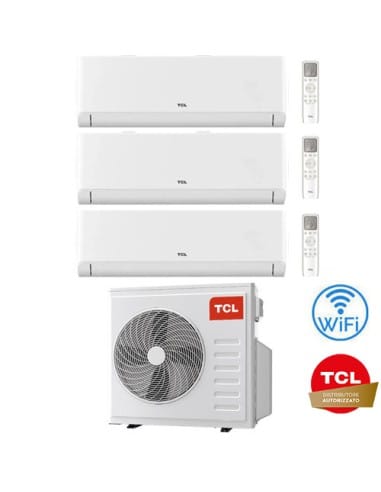 Climatizzatore Condizionatore TCL BreezeIN serie P5 Wifi R32 Trial Split Inverter 9000 + 9000 + 12000 BTU con U.E. MT2730 Cla...