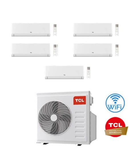 Climatizzatore Condizionatore TCL BreezeIN serie P5 Wifi R32 Penta Split Inverter 9000 + 12000 + 12000 + 12000 + 12000 BTU co...