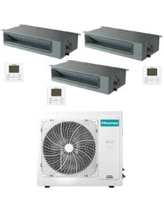Climatizzatore Condizionatore Hisense Canalizzabile R32 Trial Split Inverter 9000 + 9000 + 18000 BTU con U.E. 5AMW125U4RTA Cl... 2