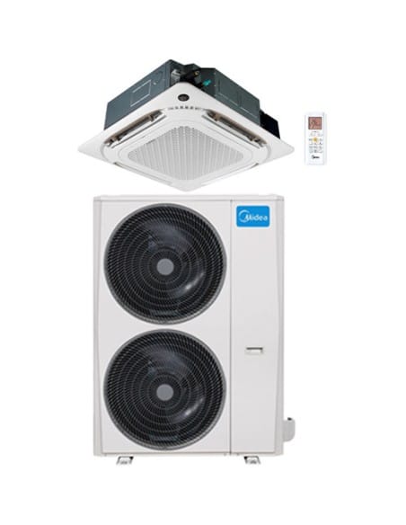 Climatizzatore Condizionatore Midea Cassetta 4 vie Slim con griglia Breezeless R32 Trifase 48000 BTU MCD2-48HRFNX(GA) INVERTE...