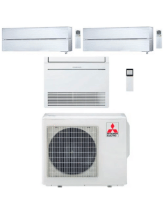 Climatizzatore Condizionatore Mitsubishi Kirigamine Style Wifi + Console R32 Bianco Perla Trial Split Inverter 9000 + 9000 + ...